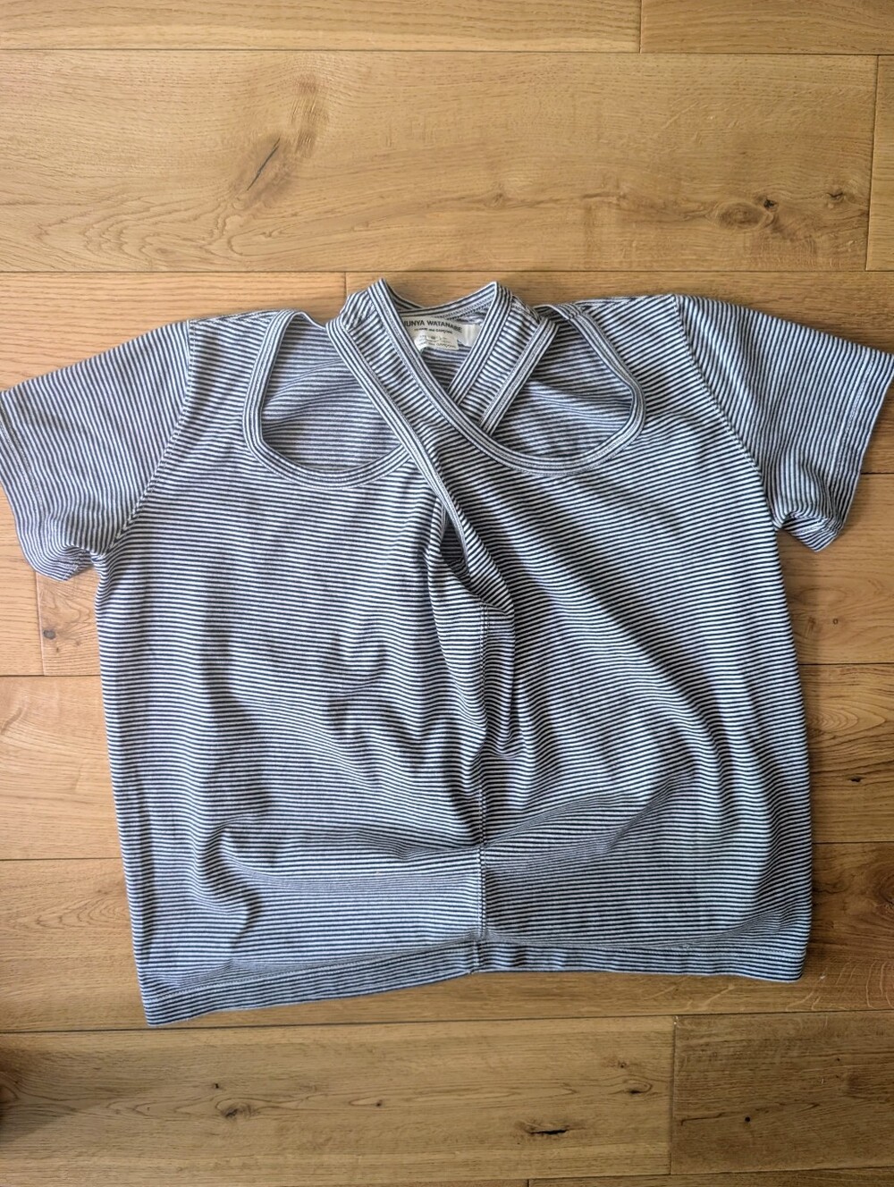 Pinstripe Junya Watanabe Tee Black/White Size Small - Japan